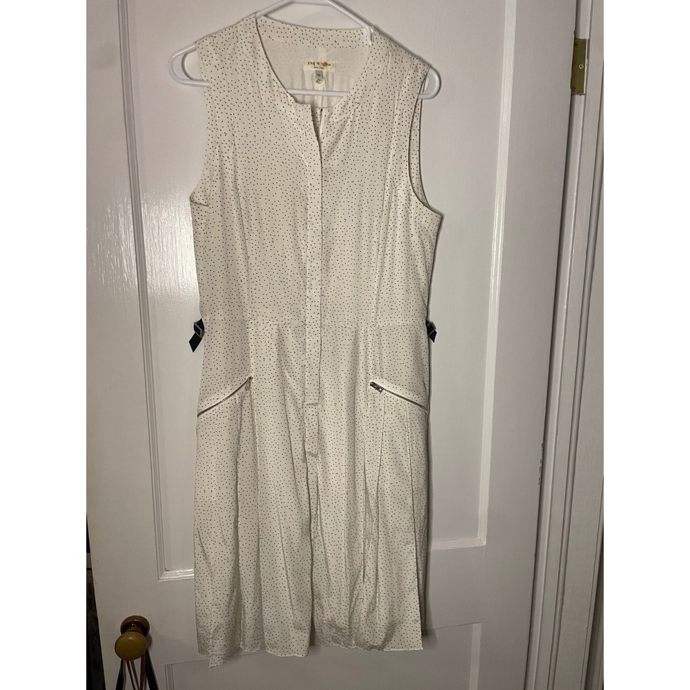Rag & Bone Polka Dot Silk Blend Sleeveless‎ Midi Dress Size 10 preppy
